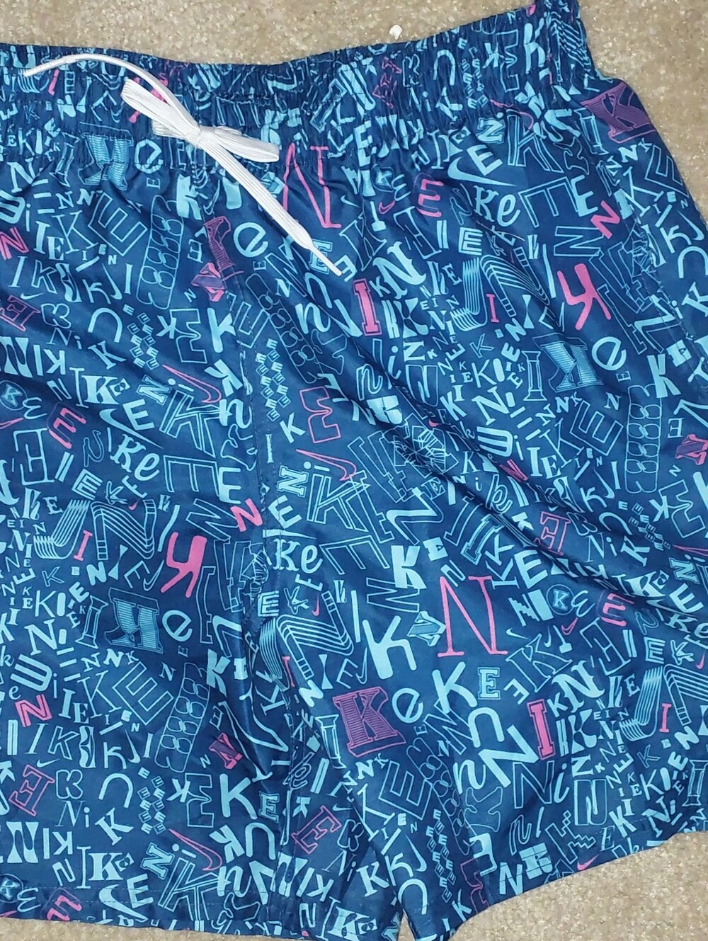 Nike Navy Blue Graphic Mens Swim Shorts Medium